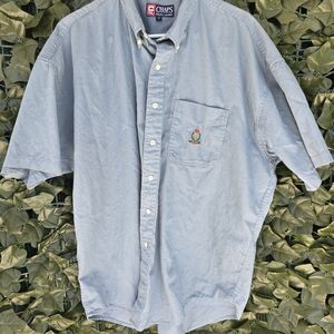 Chaps by Ralph Lauren Light Blue Short-Sleeve Button-Down Shirt